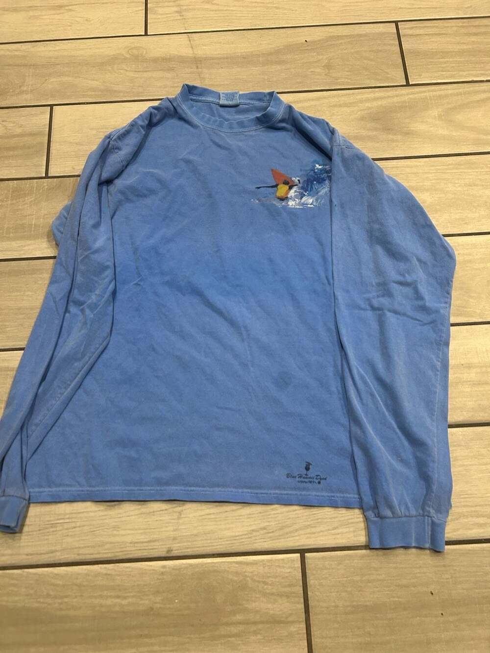 Crazy Shirts Long Sleeve T-Shirt Size L Blue North Shore Surfer Graphic